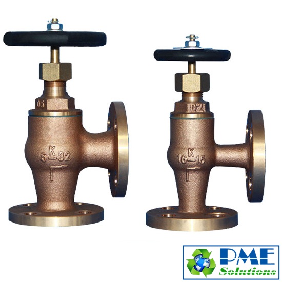 Van góc đồng 5K 16K F7302 F7304 DN15–DN65 bronze angle valve dùng trong hệ thống PCCC và đường ống tàu biển