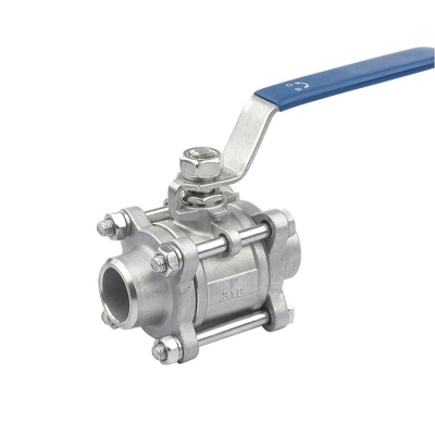 Van bi thép không gỉ nối hàn, 3 mảnh, full bore, áp suất 1000 WOG.