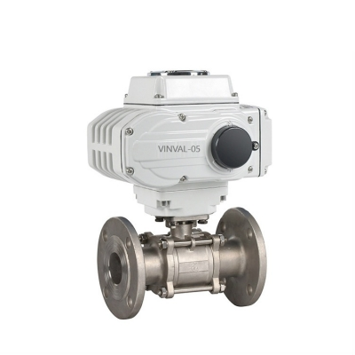 HK60-Q-F Van bi điện 3 thân 2 ngã nối bích