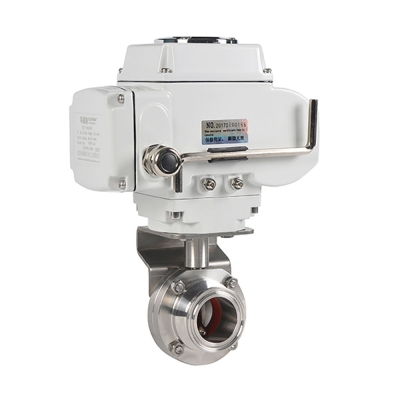 Van bướm điều khiển điện inox vi sinh HK60-D-W